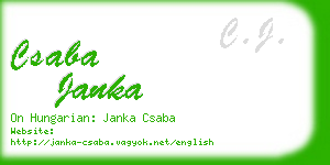 csaba janka business card